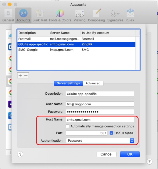 mac settings for gmail